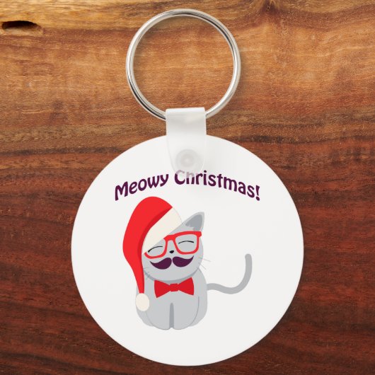 Meowy Christmas! Schlüsselanhänger (Vorderseite)