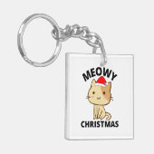 Meowy Christmas Schlüsselanhänger (Vorderseite links)