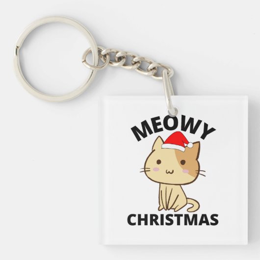 Meowy Christmas Schlüsselanhänger (Vorderseite)