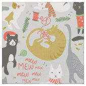 Meowy Christmas Stoff (Nahaufnahme)