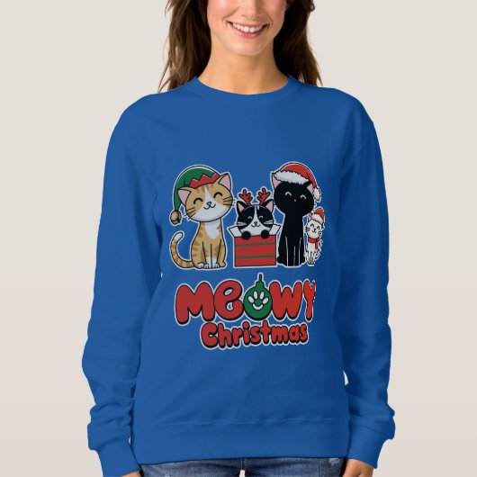 Meowy Christmas Sweatshirt (Vorderseite)