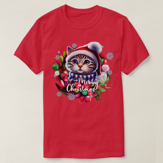Meowy Christmas T-Shirt (Design vorne)
