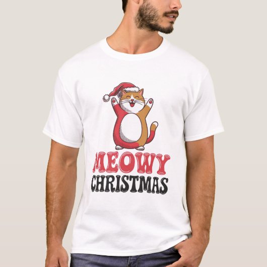 Meowy Christmas T-Shirt (Vorderseite)