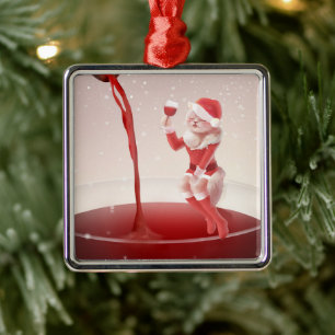 Meowy Christmas Toast Ornament Aus Metall