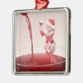 Meowy Christmas Toast Ornament Aus Metall (Links)