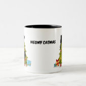 Meowy Christmas Tree Black Cats Tasse (Mittel)