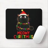 Meowy Christmas Tree Lights Black Cat Xmas Pajamas Mousepad (Mit Mouse)