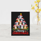 Meowy Christmas Tree Lights Cat Santa Xmas Family Karte (Gelbe Blume)
