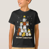 Meowy Christmas Tree Merry Catmas Cat Lover For Me T-Shirt (Vorderseite)
