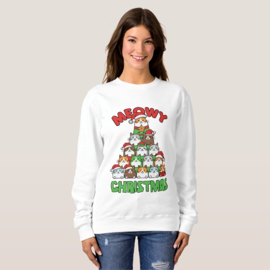 Meowy Christmas Tree Sweatshirt (Vorne ganz)