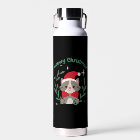 Meowy Christmas Trinkflasche (Vorne)