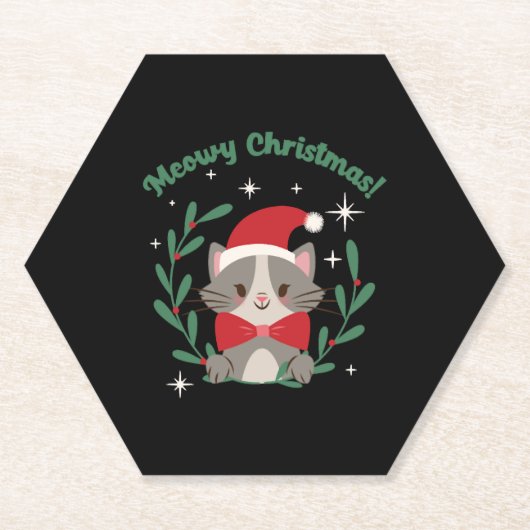 Meowy Christmas Untersetzer (Vorderseite)
