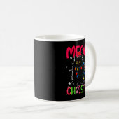 Meowy Christmas Xmas Lights Black Cat Pajamas Fami Kaffeetasse (VorderseiteRechts)