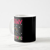 Meowy Christmas Xmas Lights Black Cat Pajamas Fami Kaffeetasse (Vorderseite Links)