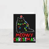 Meowy Christmas Xmas Lights Black Cat Pajamas Karte (Vorderseite)
