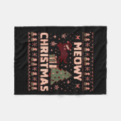 Meowy Christmas Xmas Tree Cat Ugly Sweater Pajamas Fleecedecke (Vorderseite (Horizontal))