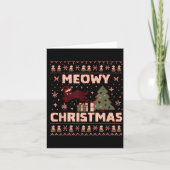 Meowy Christmas Xmas Tree Cat Ugly Sweater Pajamas Karte (Vorderseite)