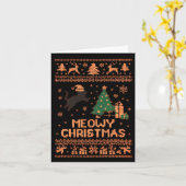 Meowy Christmas Xmas Tree Cat Ugly Sweater Pajamas Karte (Gelbe Blume)