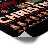 Meowy Christmas Xmas Tree Cat Ugly Sweater Pajamas Poster (Ecke)