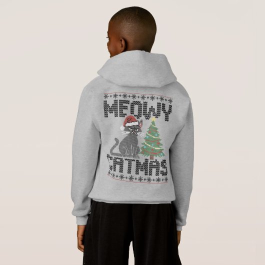 Meowy Christmas Ya Filthy Animal - Ugly Cat Hoodie (Schwarz voll)