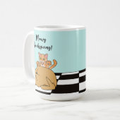 Meowy Erntedank Funny Cat Türkei Cartoon Kaffeetasse (Vorderseite Links)