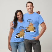 Meowy Erntedank Funny Cat Türkei Cartoon T-Shirt (Unisex)