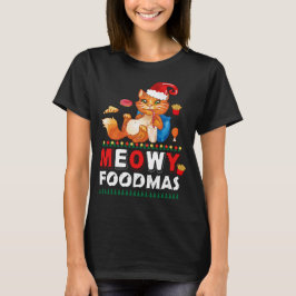 Meowy Foodmas Funny Cat T - Shirt | Niedlicher Url