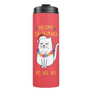 Meowy Kalikimaka - Funny Cat Christmas Thermosbecher