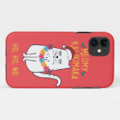 Meowy Kalikimaka Funny Cat Weihnachtsmannmütze Wei Case-Mate iPhone Hülle (Rückseite (Horizontal))