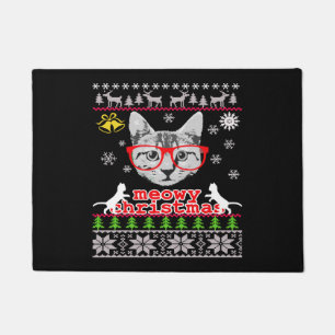 Meowy Katze hässlicher Weihnachtspullover lustige Fußmatte