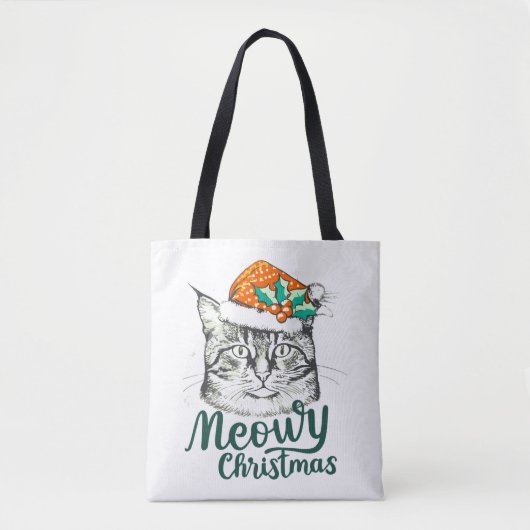 Meowy kitty Christmas Tasche (Vorderseite)