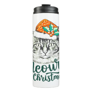 Meowy kitty Christmas Thermosbecher