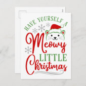 Meowy Little Christmas Feiertagspostkarte (Vorne/Hinten)