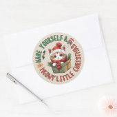 Meowy Little Christmas Kawaii Orange Cat Runder Aufkleber (Umschlag)