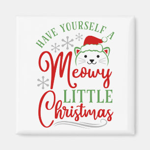 Meowy Little Christmas Magnet