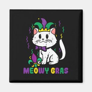 Meowy Mardi Gras Funny Nola Cat Lover Eigentümer G Magnet
