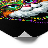 Meowy Mardi Gras Funny Nola Cat Lover Eigentümer G Poster (Ecke)