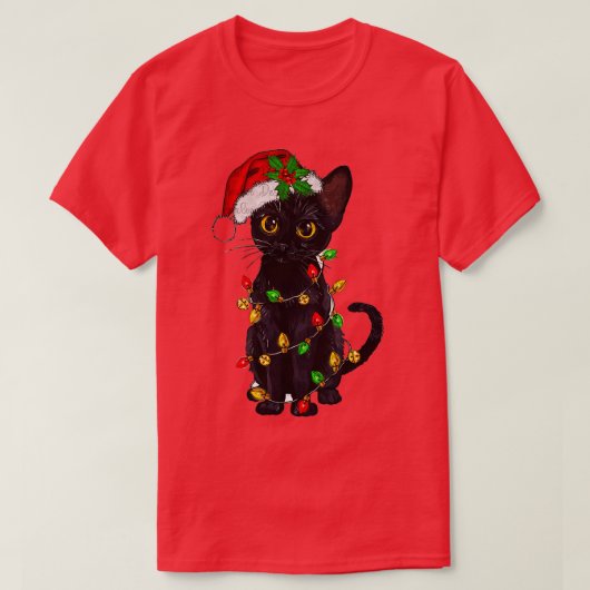 Meowy Merry Catmas Christmas Black Cat Lover Chris T-Shirt (Design vorne)