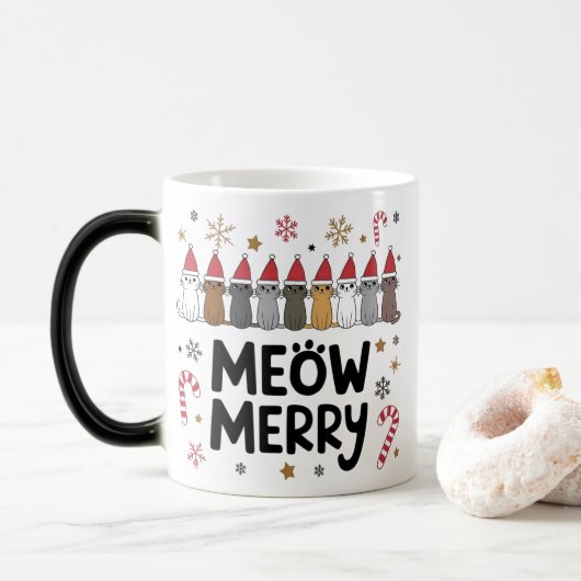 Meowy Merry Catmas Tasse (Mit Donut)