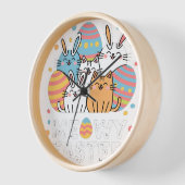 Meowy Oaster Bunny Cats Spring Animal Pet Uhr (Winkel)
