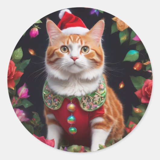 Meowy Runder Aufkleber (Vorderseite)