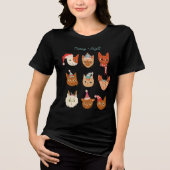 Meowy und Helle Katzen in Weihnachtskostüm Tri-Blend Shirt (Vorderseite)