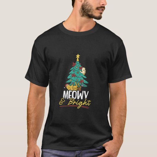 Meowy und helle Weihnachtskat Lover Kitty Meo T-Shirt (Vorderseite)