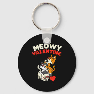 Meowy Valentinstag Katzen Süße Katze Valentinstag Schlüsselanhänger