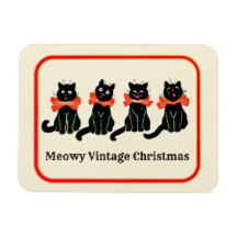 Meowy Vintage Weihnachten Niedlich Cats Magnet