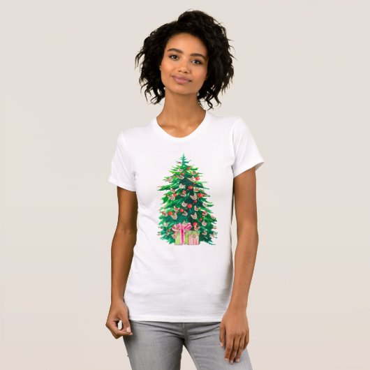 Meowy Weihnachten Cat Mama Shirt - Funny Tree T-Sh (Vorne ganz)