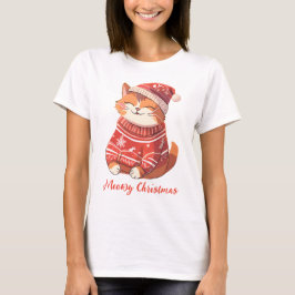 Meowy Weihnachten Frauen T - Shirt mit festlicher 