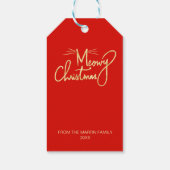 Meowy Weihnachten Funny Hand Brieftete Katze Weihn Geschenkanhänger (Rückseite)