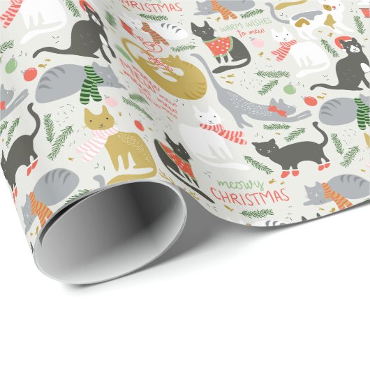 Meowy Weihnachten Geschenkpapier (Rolleneckpunkt)