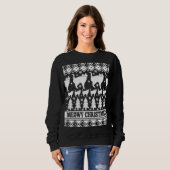 Meowy Weihnachten - hässliches Weihnachtst-shirt Sweatshirt (Vorne ganz)